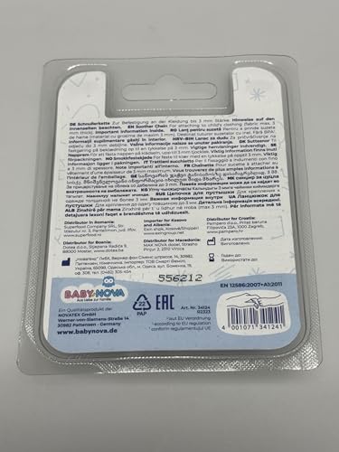 babynova Dummy Chain with Clip and Adapter Ring, Soother Holder for Baby, Fits Any Soother, Stroller Acessory - Image 3