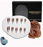 COOLYOUNG Medium Press On Nails, Nude Nails, Serendipity, French Tip Nails, Ombre Nails, Stick On...