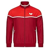 Butterfly Unisex Kosay Tracksuit - Athletic, Breathable, Table Tennis Warm-up Jacket or Pants - Jacket, Red, L