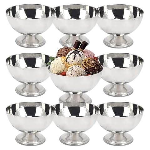 UROSER Stainless Steel Ice Cream Bowls Cover