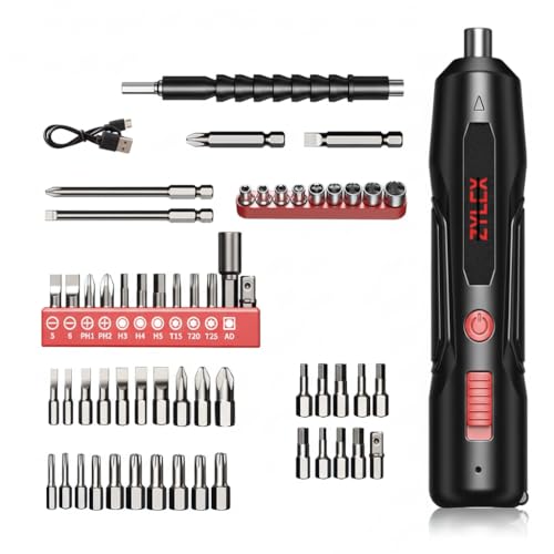 Screwdriver Set with 50 Bits Comprehensive Tool set for Home and Professional Use | 3.6-4.2V Rechargeable Battery | 360 RPM Speed | 5 Nm. Torque Tools Box Kit Electric Screwdriver