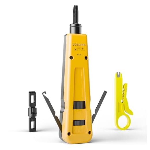 VCELINK Punch Down Impact Tool with 110 and 66 Blades, Network Wire Punch Down Impact Tool Kit, Keystone Impact Terminal Insertion Tools, Network Cable CAT6/CAT5/CAT3 Stripper