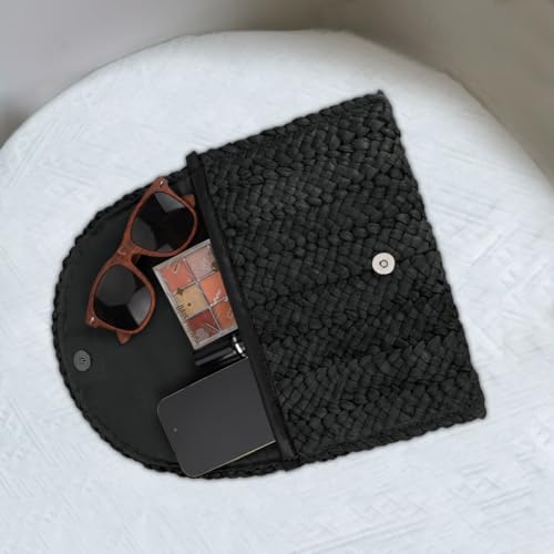 Image of Straw Clutch Bag for Women Envelope Woven Clutch Handbag Summer Beach Purse