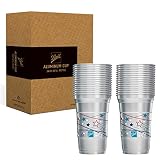 Ball Aluminum Cup Recyclable Party Cups, Summer Celebration Design, 20 oz. Cup, 30 Cups Per Pack