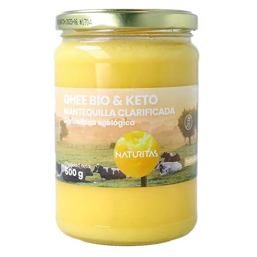 Ghee Mantequilla Clarificada 100% Bio Naturitas 500 gr | Agricultura ecológica | Ideal para dietas Cetogénicas | Dietas Keto | Sin lactosa