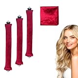 Heatless Hair Curler Overnight Curl Rods for All Hair Types, Healthy and Stylish Heatless Curling Set jumbo heatless hair curler to sleep in Heatless Hair Curlers (Wine Red, Medium) -  Grasling