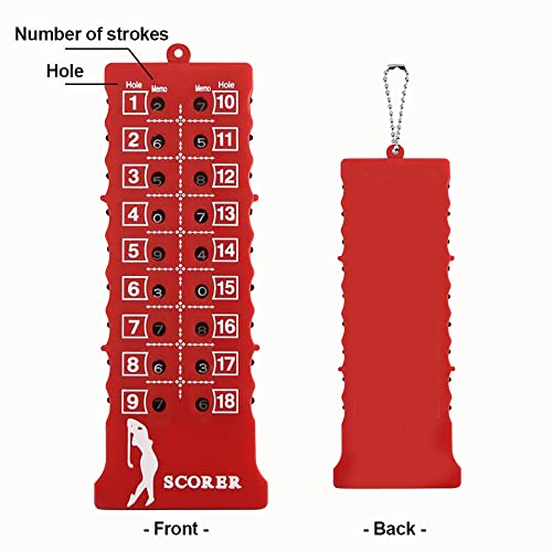 Contadores de Golpes para Golf de 18 Hoyos - Tableros de Puntuación para Entrenamiento, Práctica y Competición, 2 Unidades (Negro y Rojo) miniatura 3