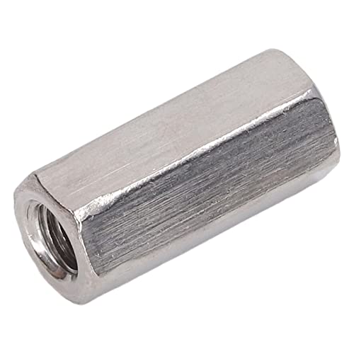 Hex Coupling Nut, 10pcs 304 Stainless Steel M8 Fine Thread Rod Connection Nuts for Bolts Studs and Machine Screws