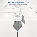 SetSail Grout Cleaner Brush with Long Handle, V-Shaped Floor Scrub Brush Swivel Grout Brush Stiff Bristle Floor Grout Scrubber for Bathroom, Tile Line, Crevice, Kitchen, Wall, Deck, Garage, White Grey - Image 3