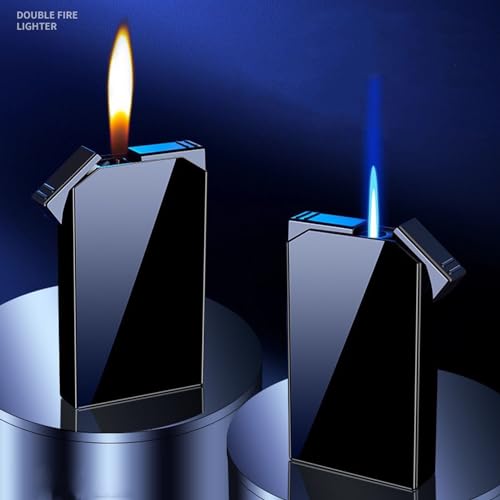 Encendedor Dual Flame Negro con Butano Recargable miniatura 2