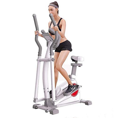 Image of Stepper Elliptical Machine Trainer - Adjustable 8 Levels Resistance and Seats with Digital Monitor and Pulse Rate Grips Magnetic Smooth Quiet Driven Elliptical Exercise Machine for Home Gym (