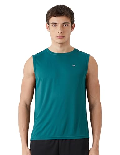 Image of Amazon Brand - Symbol Men's Polyester Color Block Active Regular Fit Sports | Round Neck | Sleeveless T-Shirt