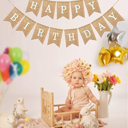 Thxtoms (15 Pcs) Burlap Banner, Diy Custom Banners, Party Decor For Birthday, Wedding, Baby Shower And Graduation, 14.5Ft #TOP3