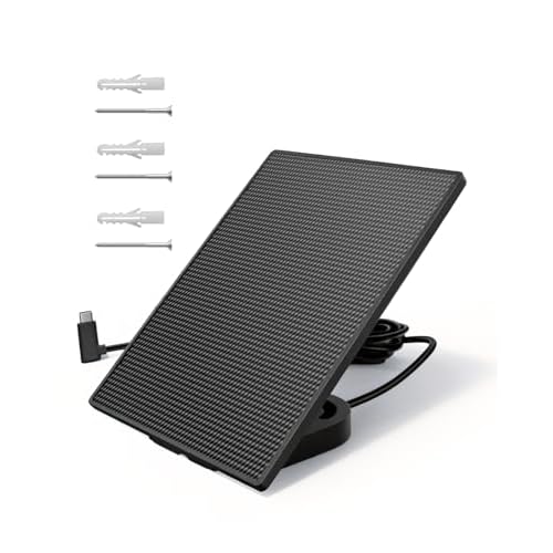 BOTSLAB Accessoires Panneaux solaires extérieurs étanches pour sonnettes vidéo, fournissant Une Alimentation Continue aux sonnettes vidéo Solaire