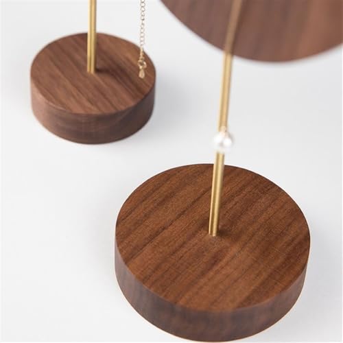 Porte bijoux en noyer demi-forme grand modèle pour collier