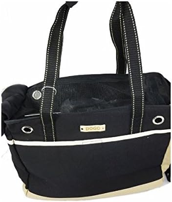 Dogo Canvas Big Black Tote Pet Dog Carrier 17"x13"x 8"