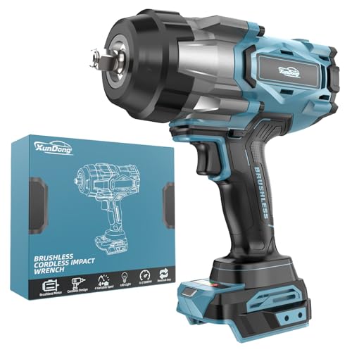 Image of Cordless Impact Wrench 1 /2 inch Compatible with Makita 18V Battery, 1600Ft-lbs(2200N.m) High Torque Impact Gun Heavy Duty, Brushless Electric Power Impact Driver with 4 Speed Modes & LED Work Light
