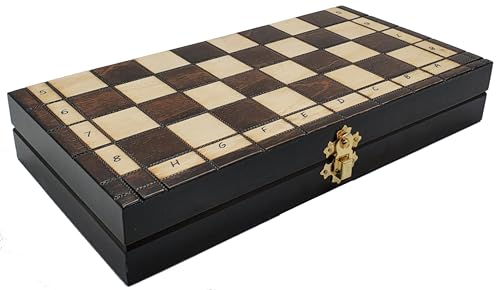 Jeu d'échecs en bois pliable coffret traditionnel de 27 cm - 5
