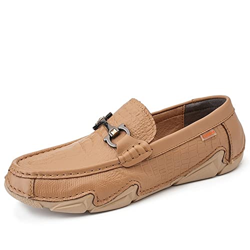 Mens Loafers Moccasins Round Toe Shoes Faux Crocodile Print Leather Flat Heel Flexible Anti-Slip Party Outdoor Slip-on2