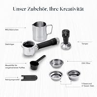 De'Longhi Dedica Duo - Perfetto Kompakte Siebträgermaschine Espressomaschine mit Soft-Touch-Icons, manuellem Milchaufschäumer für Espresso, Cappuccino und Cold Brew, 15cm breit, Grün (EC890.GR) – Ansicht 9