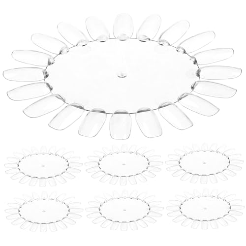 Beaupretty Nuancier De Vernis à Ongles Rond Transparent, 10 Pièces, 20 Motifs Pour Salons De Manucure Et Pédicure, Support Plastique 13x11 Cm