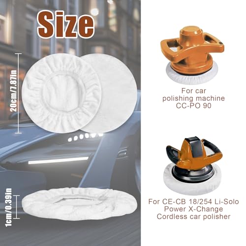 4er Set Polierpads, 9-10inch Autopolierpad, 2 Pcs Lammwoll Polierhauben, 2 Pcs Polieraufsatz Microfibres, für Einhell Akku-Autopoliermaschine CE-CB 18/254 Li und CC-PO 90