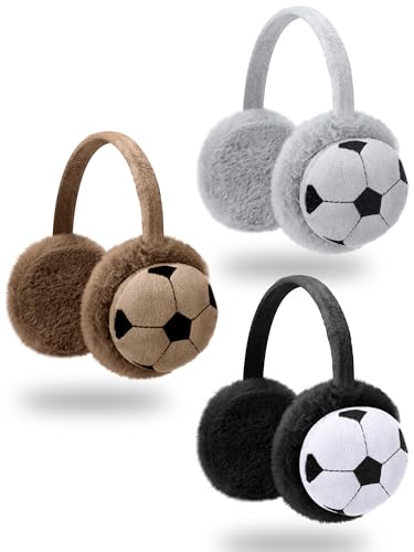 Image of Fourluoo Winter Earmuff for Kid | Winter Furry Knitted Ear Warmers for Boys Girls, Soft Plush, Outdoor Cold Weather Warm Comfortable Headband