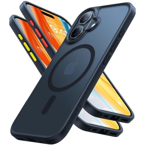 TORRAS Magnetic Shockproof for iPhone 16 Case,18N Mighty Magnetic, 12FT Military Grade Drop Tested, Fit for MagSafe, Protective Hard Back Plastic Slim