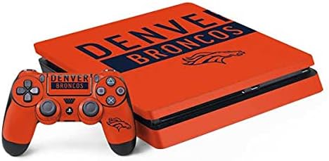Skinit Decal Gaming Skin Compatible with PS4 Slim Bundle - Officially Licensed NFL Denver Broncos Retro Logo Design