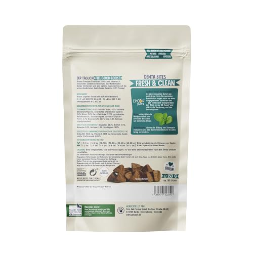 Pets Deli Fresh & Clean Denta Bites Snacks für Hunde mit Postbiotika und Minze für frischen Atem 250g