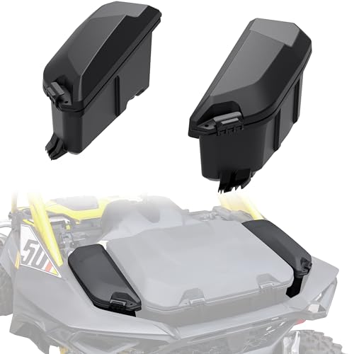 SAUTVS UTV Rear 13.5L Side Cargo Storage Boxes for Can-Am Maverick R, Poly Water Resistant Bed Tool Side Cargo Storage Boxes for Can Am Maverick R MAX X RS 2024+ Accessories (2PCS, Replace #715007372)