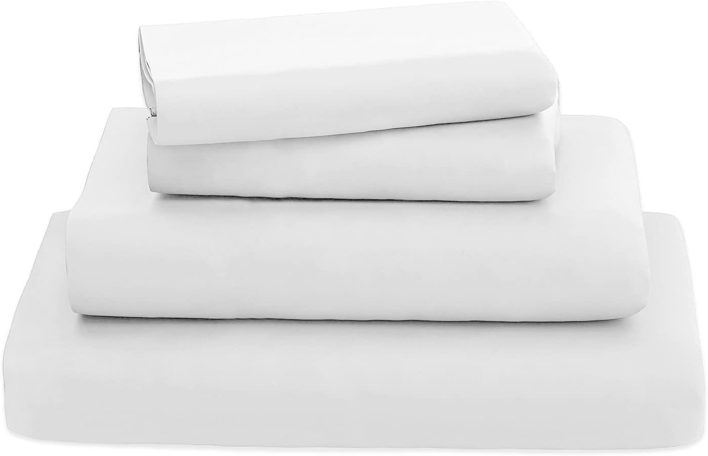 Col & Cor Juego de Sábanas 100% Algodón 4 Piezas 180x200 – Sabana Bajera Ajustable Sabana Encimera Funda de Almohada (Blanco, Cama 180)