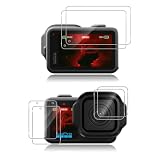 Locofun Vetro temperato per GoPro Mission 1/1 Pro, 2 schermi anteriori + 2 lenti + 2 schermi posteriori protezione schermo pellicola, durezza 9H pellicola obiettivo Ultra HD vetro temperato