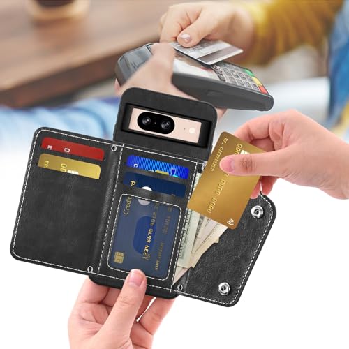Housse cuir Google Pixel 8 antichoc avec béquille support et protège-écran - 3