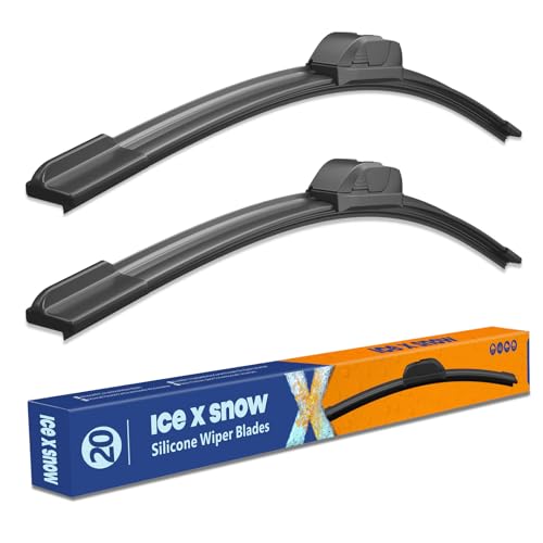 Image of 20 inch+20 inch Silicone Windshield Wiper Blades Replacement For Ford F150 F250 F350 2008-1999,Expedition 2007-1999 Explorer 2010-2005 Mustang 2004-1999 Excursion 05-00 OEM Quality Wiper Blades