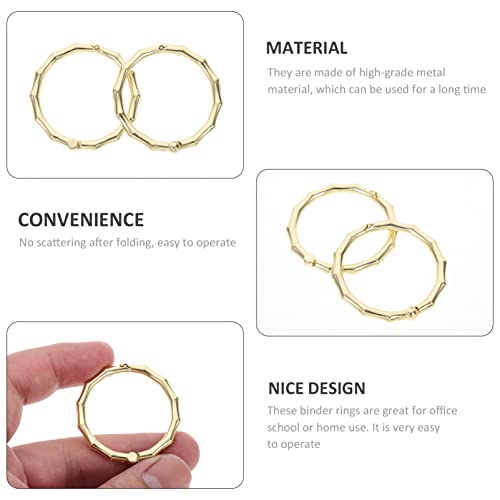 Operitacx 7 pçs anéis de livro de folhas soltas anéis de metal para livros anéis de encadernação ane