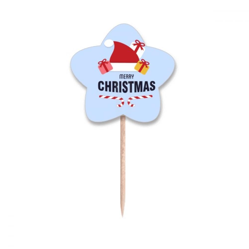 Cure-dents chapeau de Père Noël avec drapeaux pour décorer vos buffets de fête