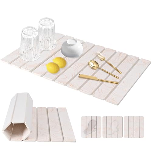 TKVAZK Large Stone Drying Mat for Kitchen Counter, 24