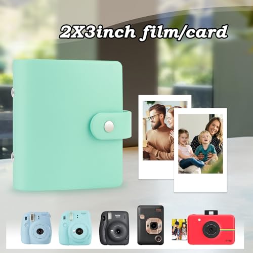 52 Pockets Mini Photo Album for Fujifilm Instax Mini Instant Film, Polaroid Snap, Z2300, SocialMatic Instant Cameras & Zip Instant Printer (Green, 1Pack)