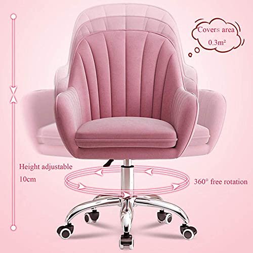 Chaise de bureau en velours chic avec accoudoirs et piètement robuste chromé - 4