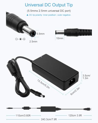 ALITOVE 24V Power Supply 4A 96W AC/DC Adapter 100-240V AC to DC 24 Volt Converter 4amp 3.75A 3.5A 3A 2.5A Transformer 5.5x2.5mm for AMS-2-Pro LED Strip CCTV Camera LCD Monitor Massage Chair - Image 5