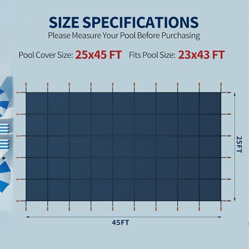 Cobertor de Seguridad para Piscina 25x45 pies Azul miniatura 3