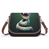 Confortable à porter : la bandoulière réglable de 65,5 cm assure un ajustement personnalisé, vous permettant de porter le sac à bandoulière ou sur votre épaule pour un port confortable tout au long de la journée. Ce sac à bandoulière vert serpent de dessin animé est adapté pour le shopping, le travail, les rendez-vous, les sorties quotidiennes, les fêtes, les voyages et les vacances