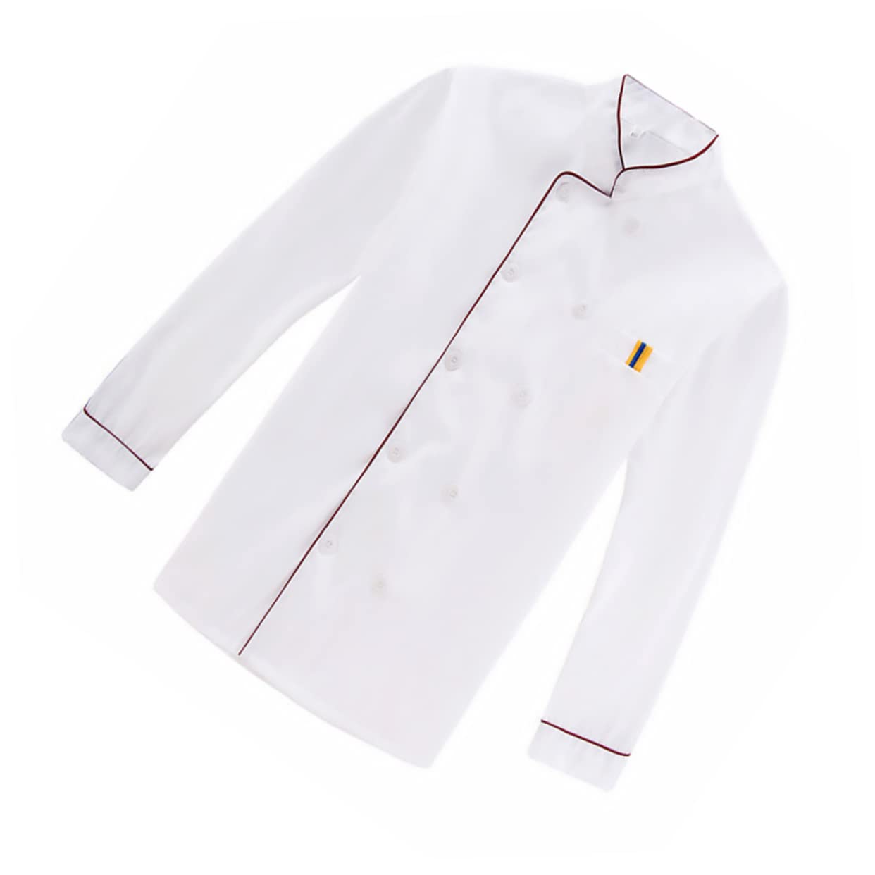 BESPORTBLE Long Sleeve Chef Coat Casual Loose Work Uniform for Restaurant Bar Hotel Outdoor Barbecue Breathable and Wearproof Red Embossed Jacket