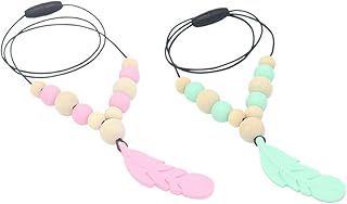 Hoement 2 Peças Brinquedos De Ferramenta De Mordedor Brinquedos De Mastigar Para Bebê Colar De Mastigar Brinquedo Calmante Colar De Dentição De Bebê Ferramenta De Dentição Apaziguar