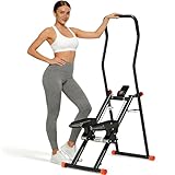2026 Stair Stepper Home Fitness - Scaletta pieghevole con 3 livelli di resistenza, portata 110 kg e manubrio regolabile, allenamento completo Vertical Climber con display LCD per casa/ufficio