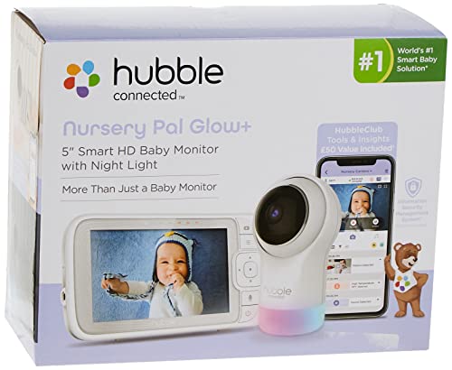 Hubble Nursery Pal Glow+ 5 Inch Video Baby Monitor with Night Light, Remote Pan, Tilt and Zoom, Room Temperature Sensor - Image 2