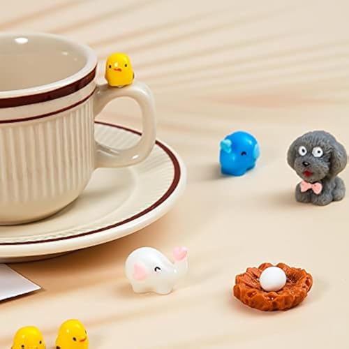 Skylety 100 Pcs Mini Resin Animals Figures Tiny Resin Animals Bulk for Miniatures Fairy Garden Accessories Dollhouse Hide Crafts Aquarium Ornaments Decor DIY Micro Landscape