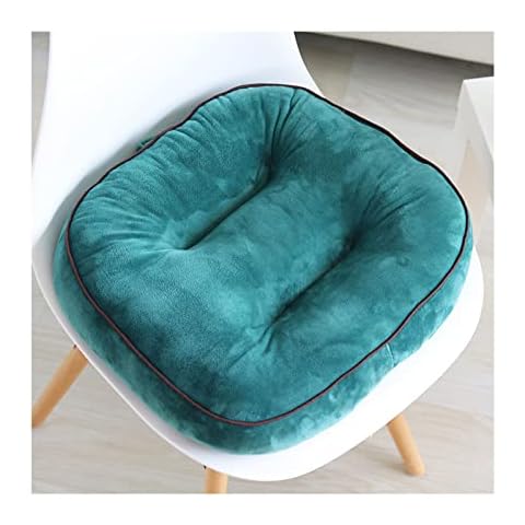 JLWM Chair Pad Solid Color Lovely, Seat Cushion Velvet Plush Thicken Seat Pad Chair Cushion With Handle For Home Dining Chair Car Office-Dark green-43x38x10cm Cover