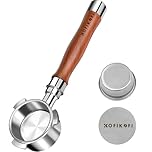 KOFIKOFI 51mm Bottomless Portafilter 3 Ears, Premium Rosewood Handle Naked Portafilter with Puck Screen and Filter Basket, Fit for DeLonghi Dedica EC680/EC685 and Smeg, EUPA Espresso Machines